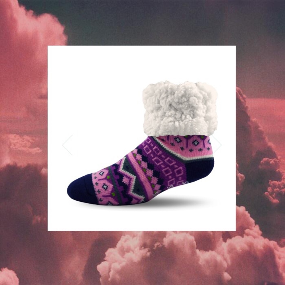 3/$25🌺Pudus Sherpa Lined Slipper Socks 🧦